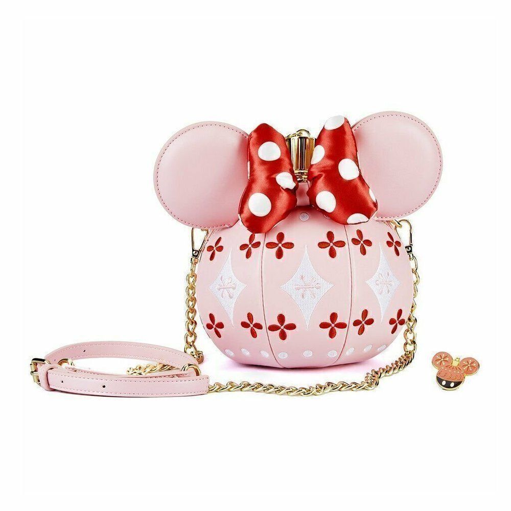 LOUNGEFLY DISNEY STITCH SHOPPE MINNIE MOUSE ORNAMENT CROSSBODY BAG